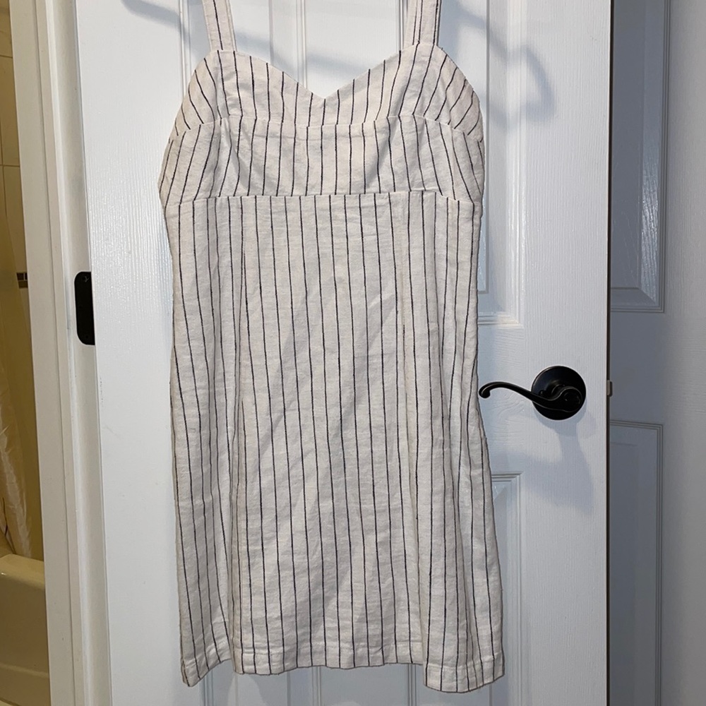 White and black stripped dress